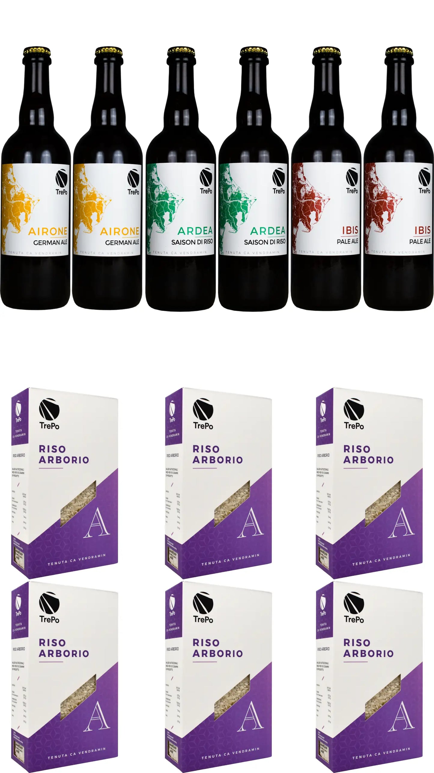 2xAirone-Ardea-Ibis 75cl + 6xArborio