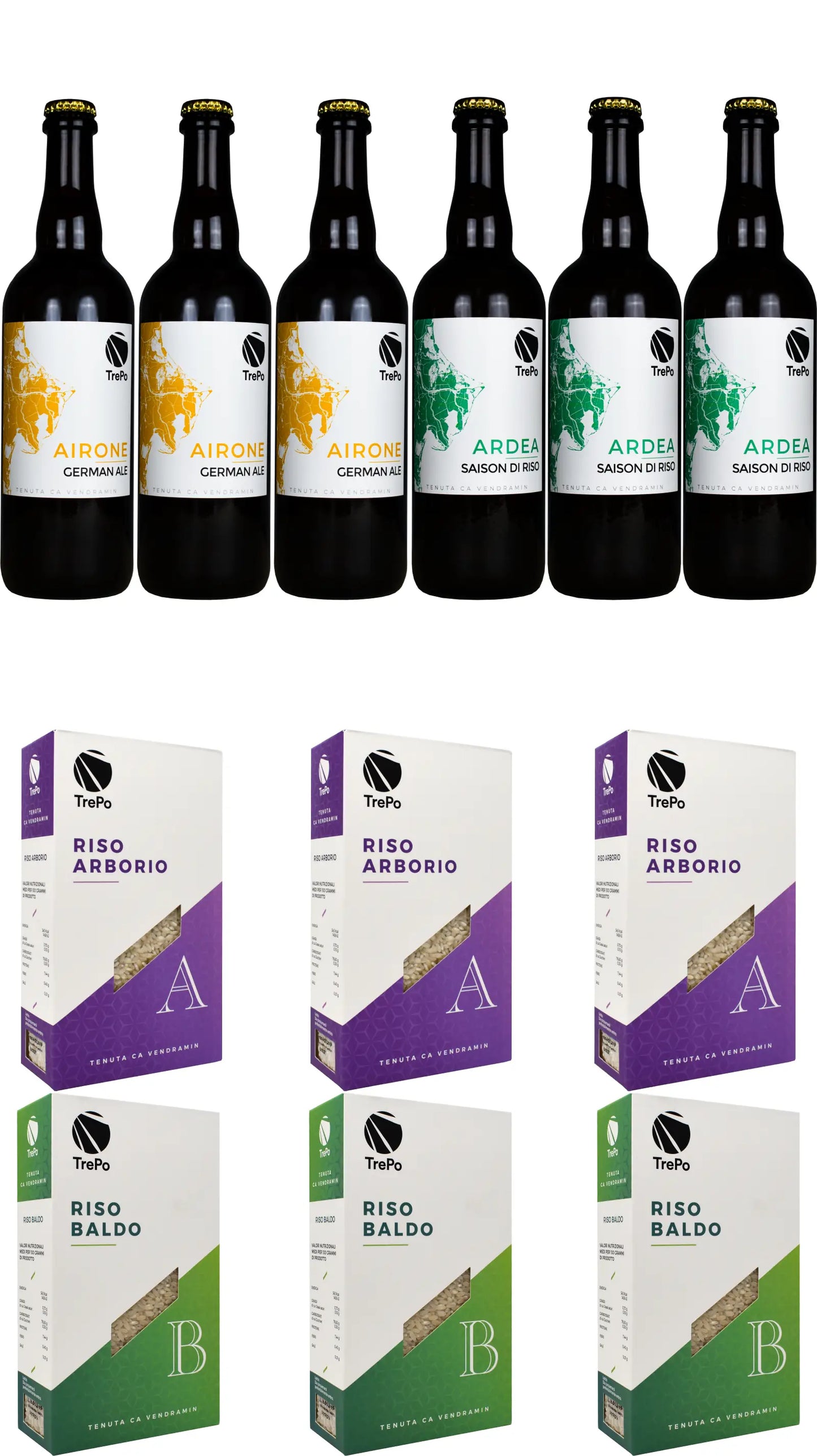 3xAirone 75cl + 3xArdea 75cl + 3xArborio + 3xBaldo