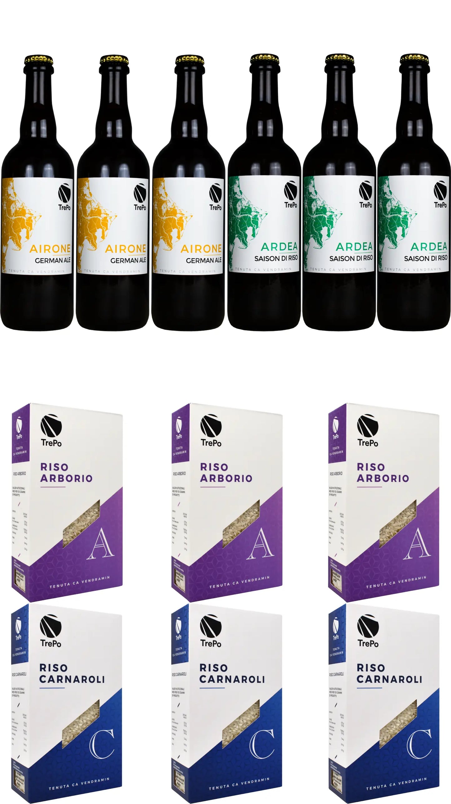 3xAirone 75cl + 3xArdea 75cl + 3xArborio + 3xCarnaroli