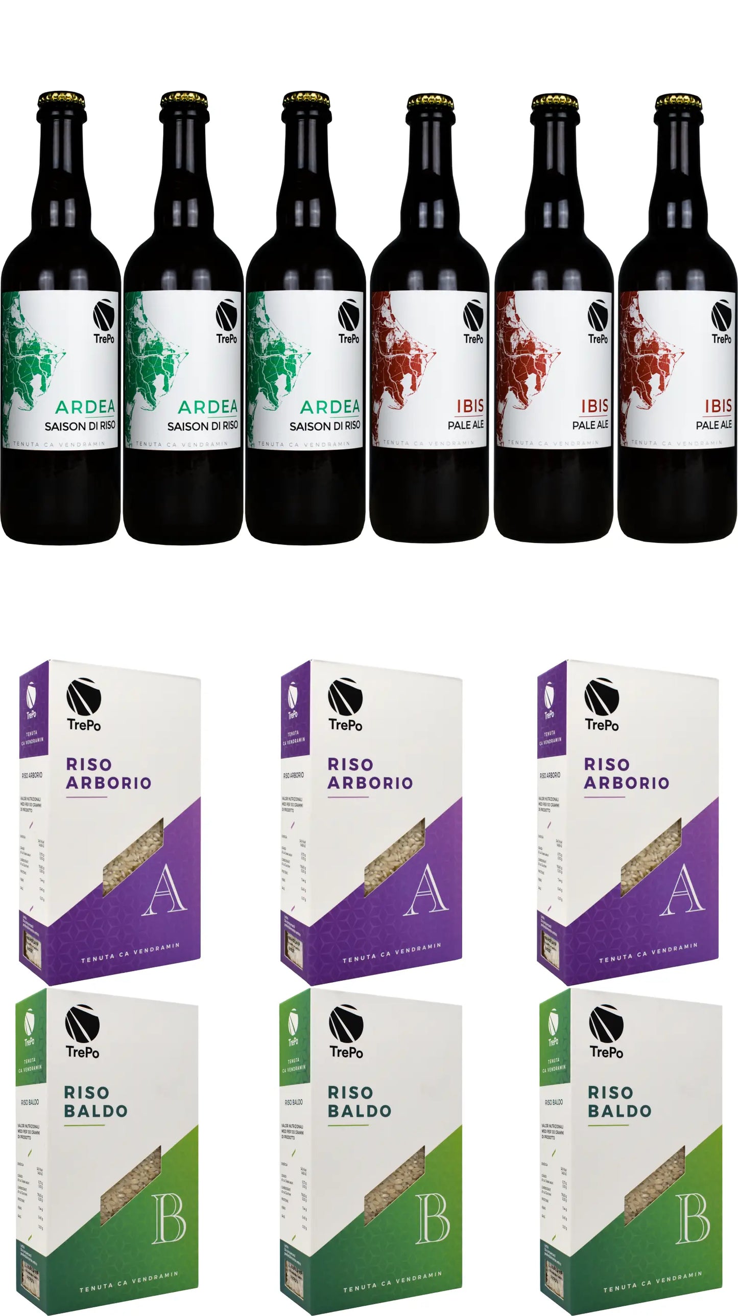 3xArdea 75cl + 3xIbis 75cl + 3xArborio + 3xBaldo
