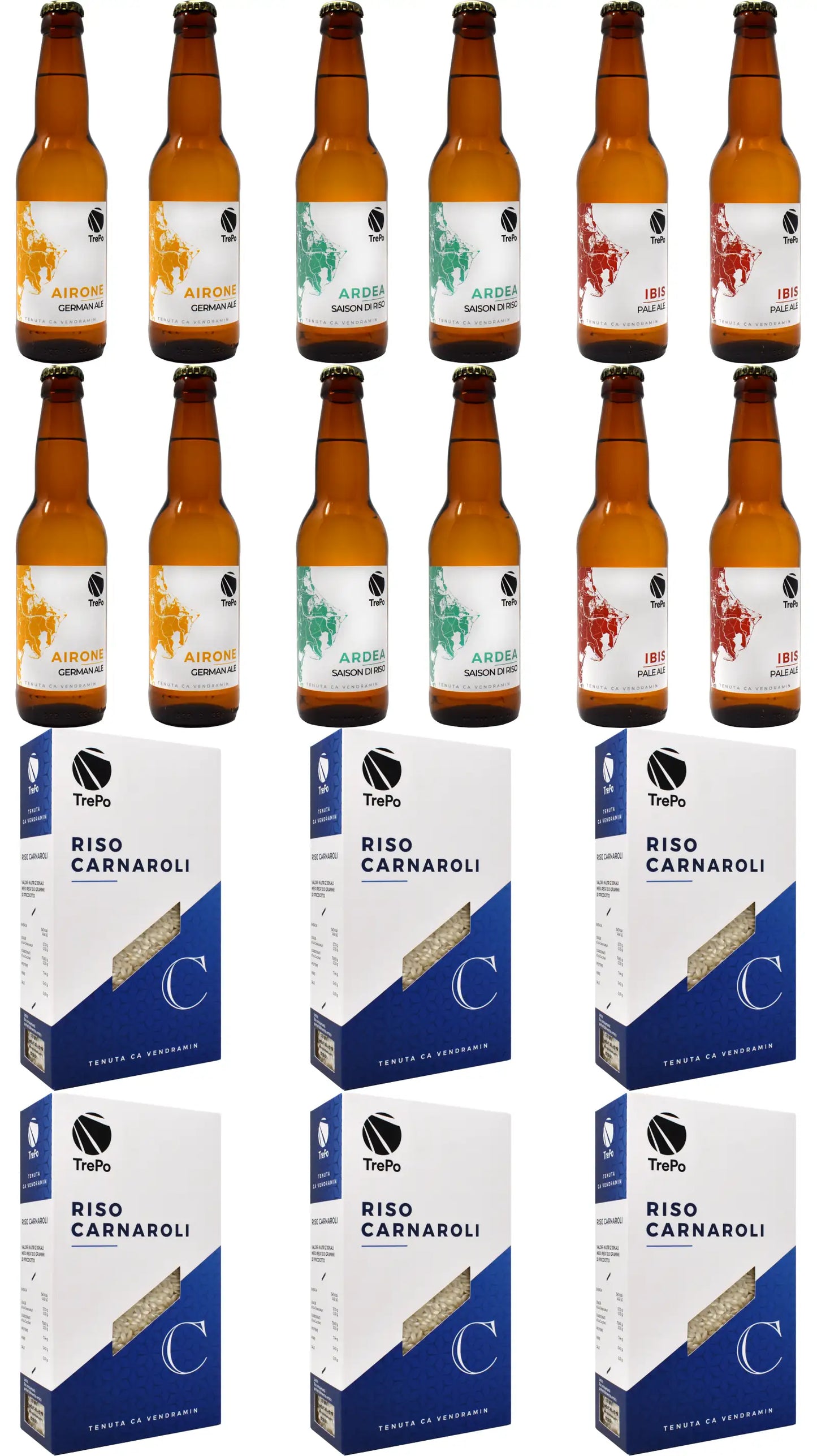4xAirone-Ardea-Ibis 33cl + 6xCarnaroli