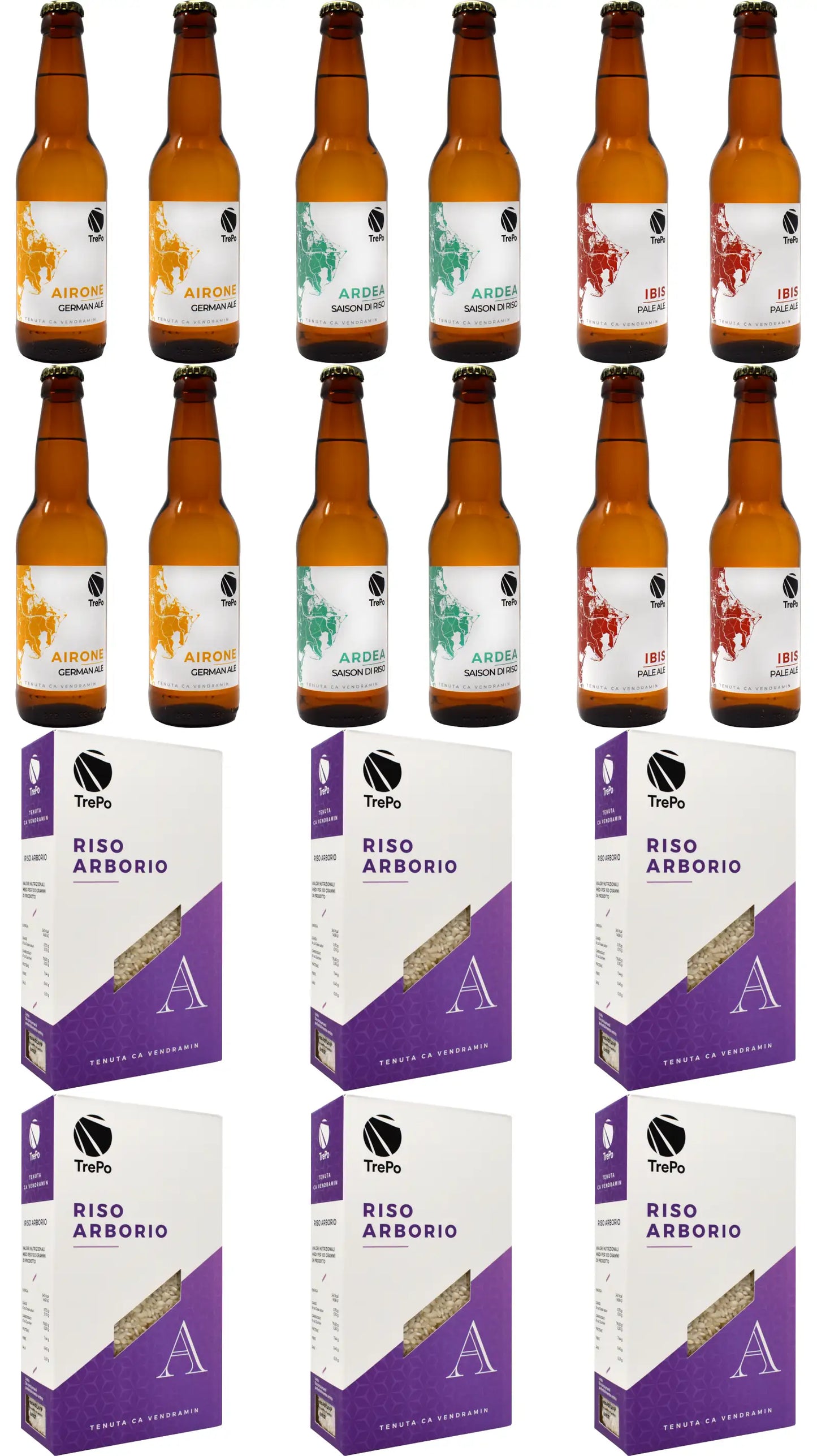 4xArdea-Airone-Ibis 33cl + 6xArborio