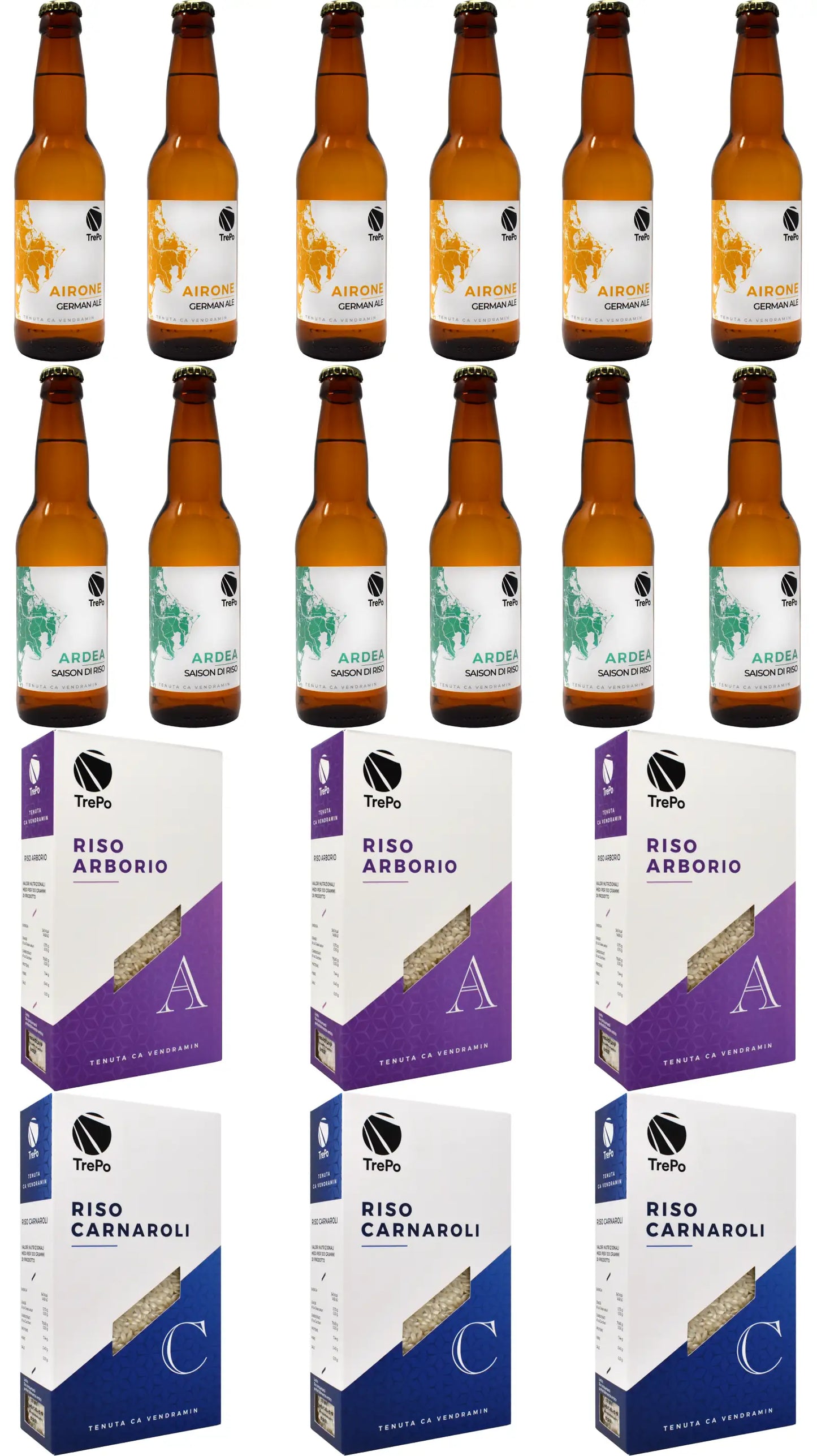 6xAirone 33cl + 6xArdea 33cl + 3xArborio + 3xCarnaroli