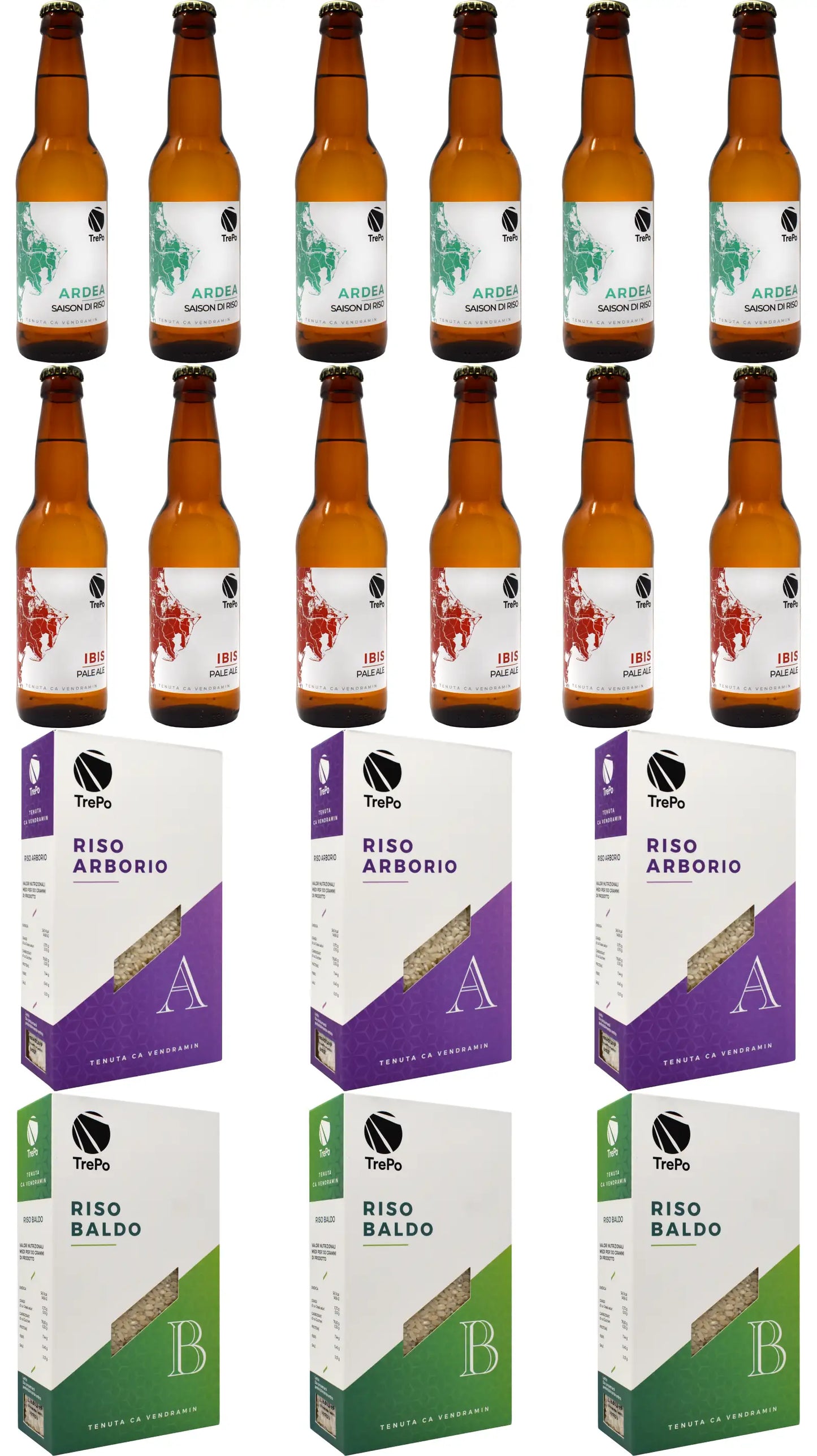 6xArdea 33cl + 6xIbis 33cl + 3xArborio + 3xBaldo
