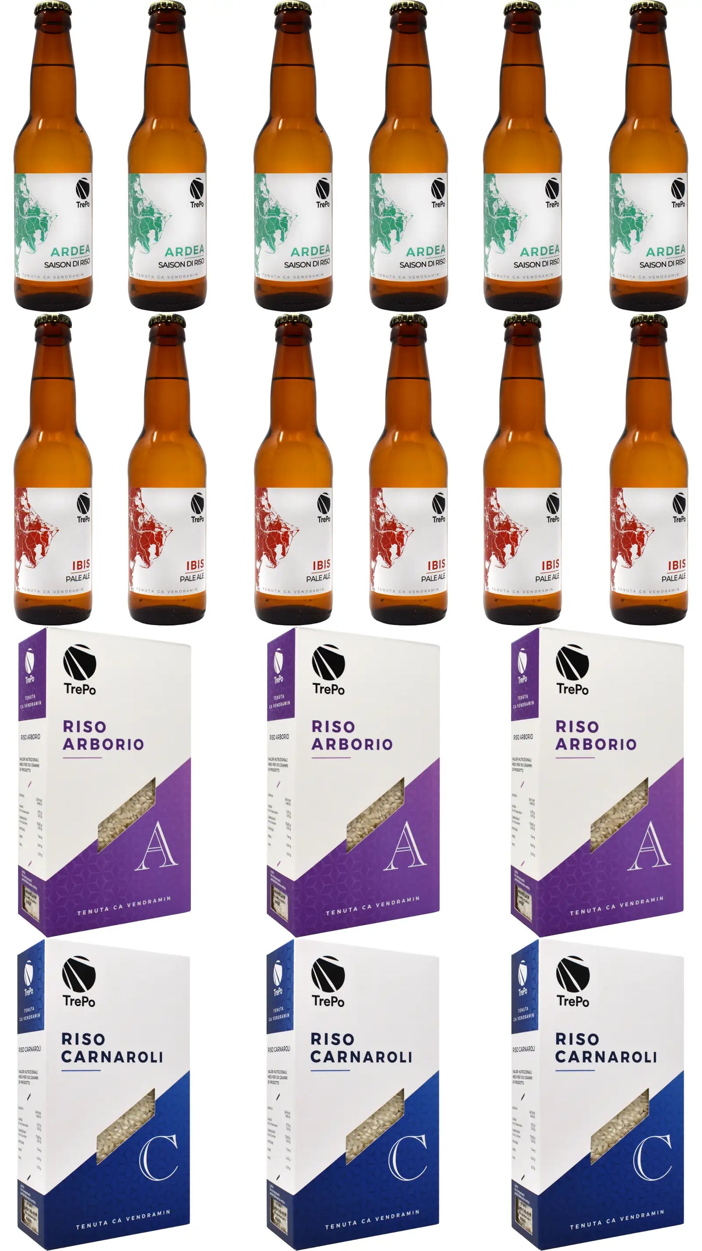 6xArdea 33cl + 6xIbis 33cl + 3xArborio + 3xCarnaroli