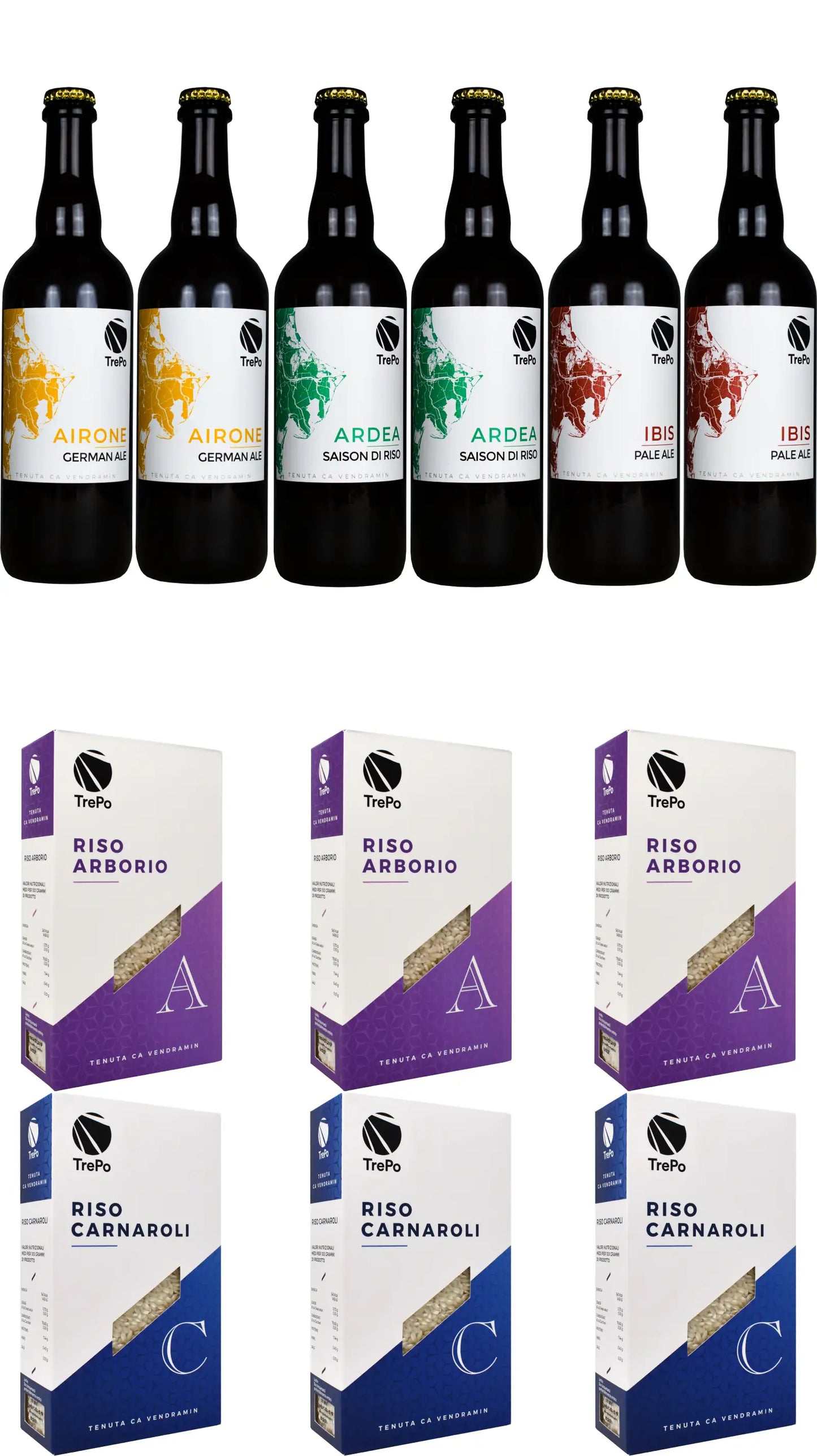 2xAirone-Ardea-Ibis 75cl + 3xArborio + 3xCarnaroli