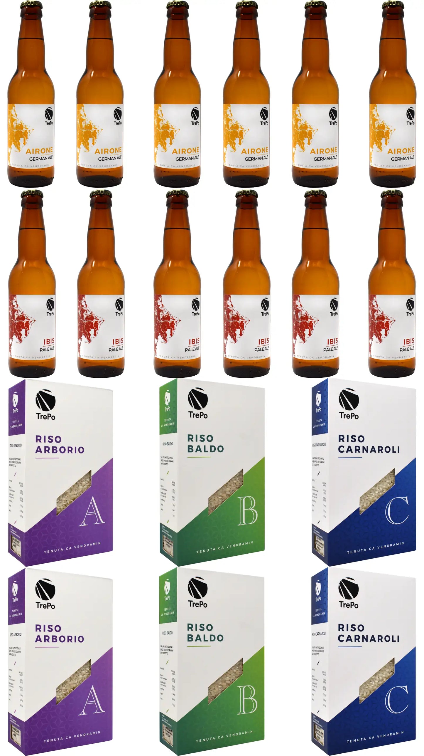 6xAirone 33cl + 6xIbis 33cl + 2x Arborio-Baldo-Carnaroli